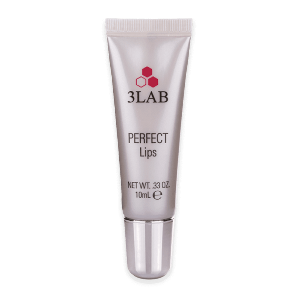 3LAB Perfect Lips Lippenpflege, 10ml Tube, silberne Verpackung mit rotem Logo und schwarzem Text.