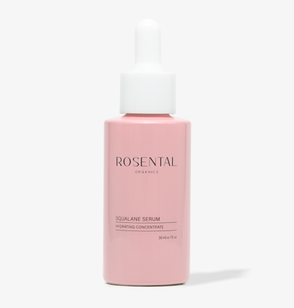 Rosa Flasche Rosental Organics Squalane Serum mit Pipette, 30 ml.