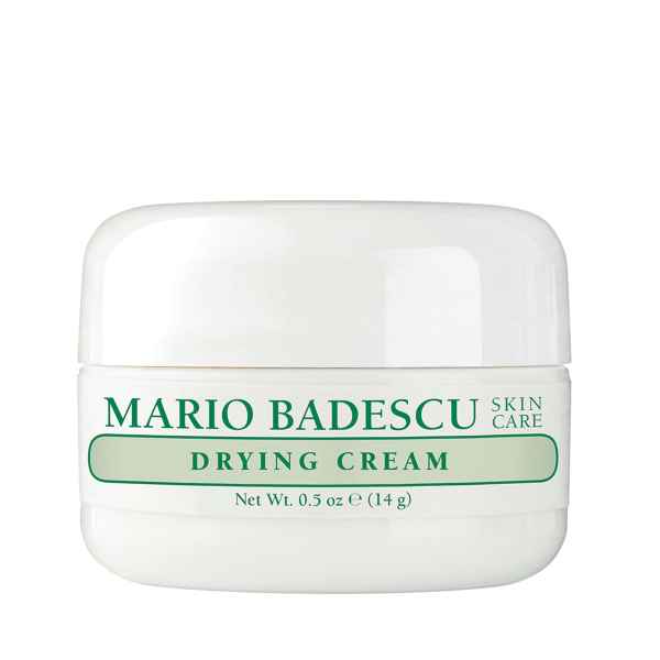 Weiße Dose Mario Badescu Drying Cream, 14g, auf weißem Hintergrund.