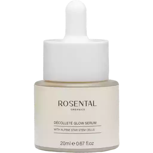 Rosental Organics Décolleté Glow Serum, 20ml Flasche mit Pipette, für strahlende Haut, enthält alpine Sternzellen.