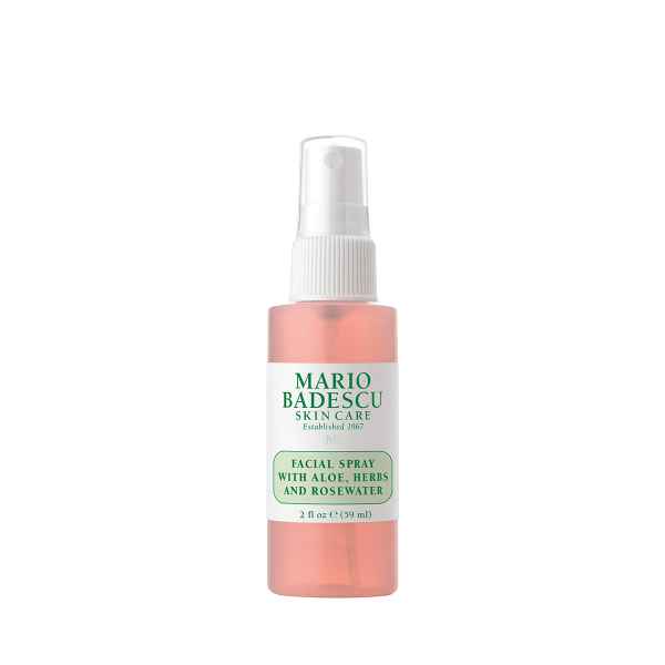 Flasche Mario Badescu Gesichtsspray mit Aloe, Kräutern und Rosenwasser, 59 ml.