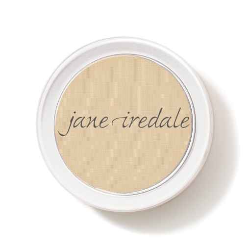 Jane Iredale Pressed Powder Refill in Warm Sienna, runde Dose mit beigem Puder.