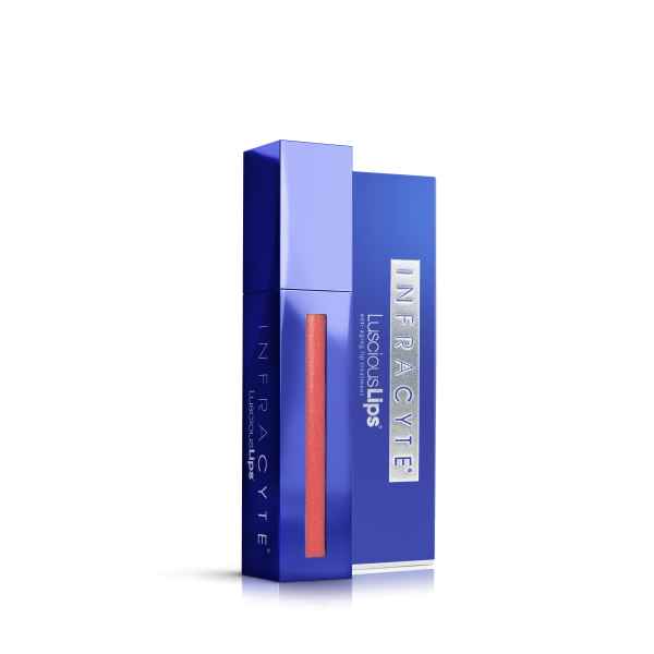 INFRACYTE Luscious Lips Lippenpflege in blauer Verpackung mit rotem Lipgloss.